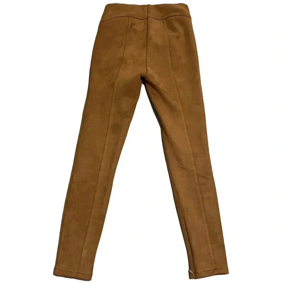 Anthropologie faux suede legging pants in cedar. Sz 25 - Picture 4 of 9